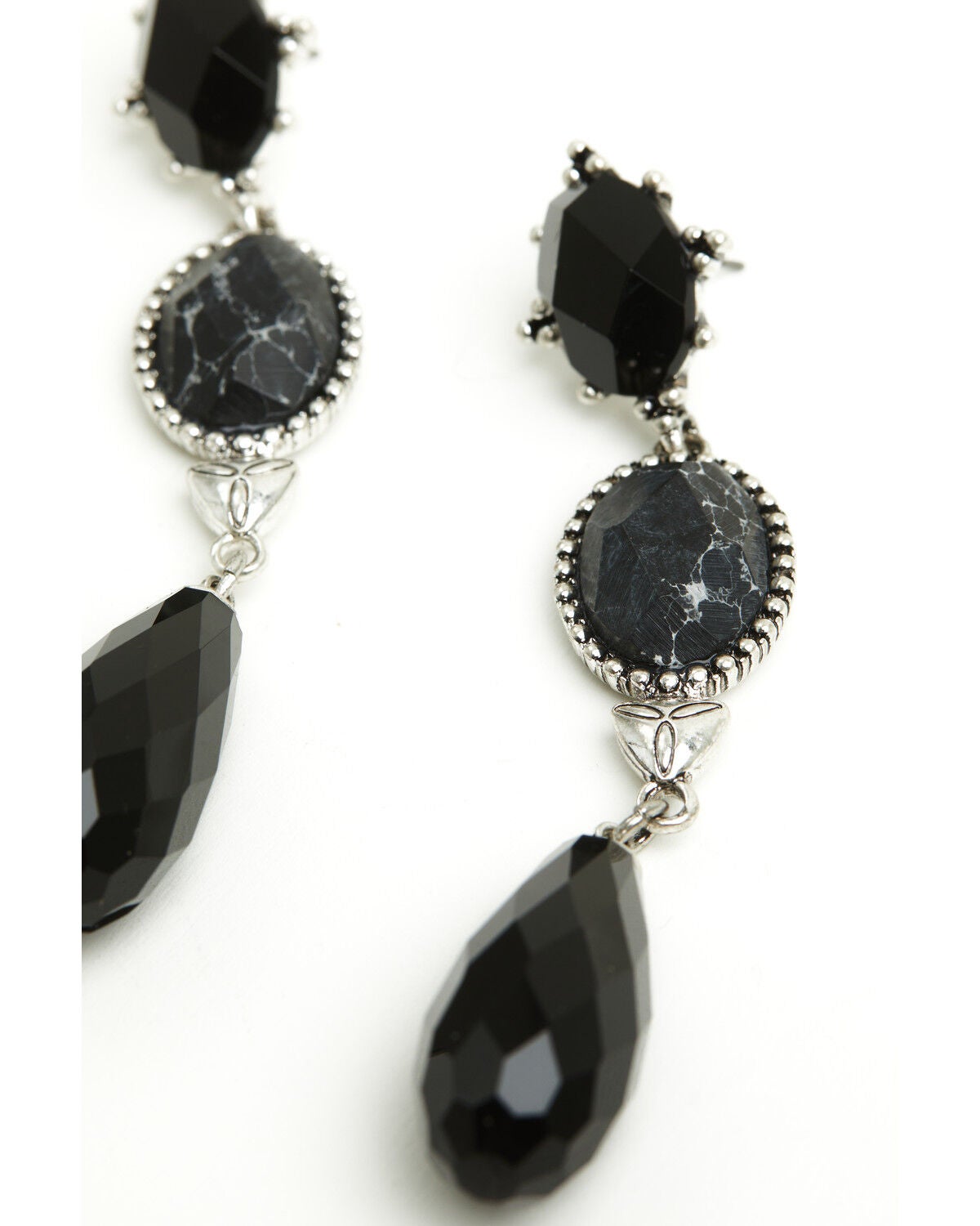 Image #2 - Lainey Wilson Women's Stone Linear Earrings, Black, hi-res