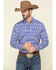 Image #1 - Rock & Roll Denim Men's Ikat Southwestern Print Long Sleeve Western Shirt, Blue, hi-res