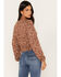 Idyllwind Women's Floral Print Smocked Top, Brandy Brown, hi-res