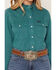Image #3 - Wrangler Retro Women's Solid Long Sleeve Snap Denim Shirt, Turquoise, hi-res