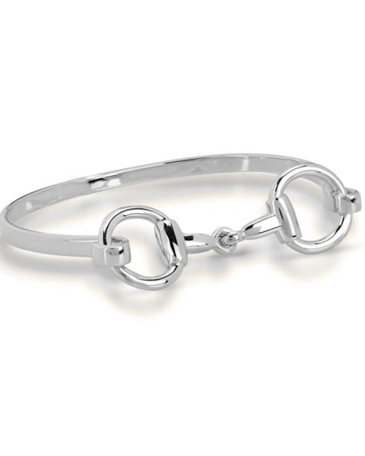 Image #1 - Equestrian Jewelry by Kelly Herd Women's Bit Bangle Bracelet, Silver, hi-res