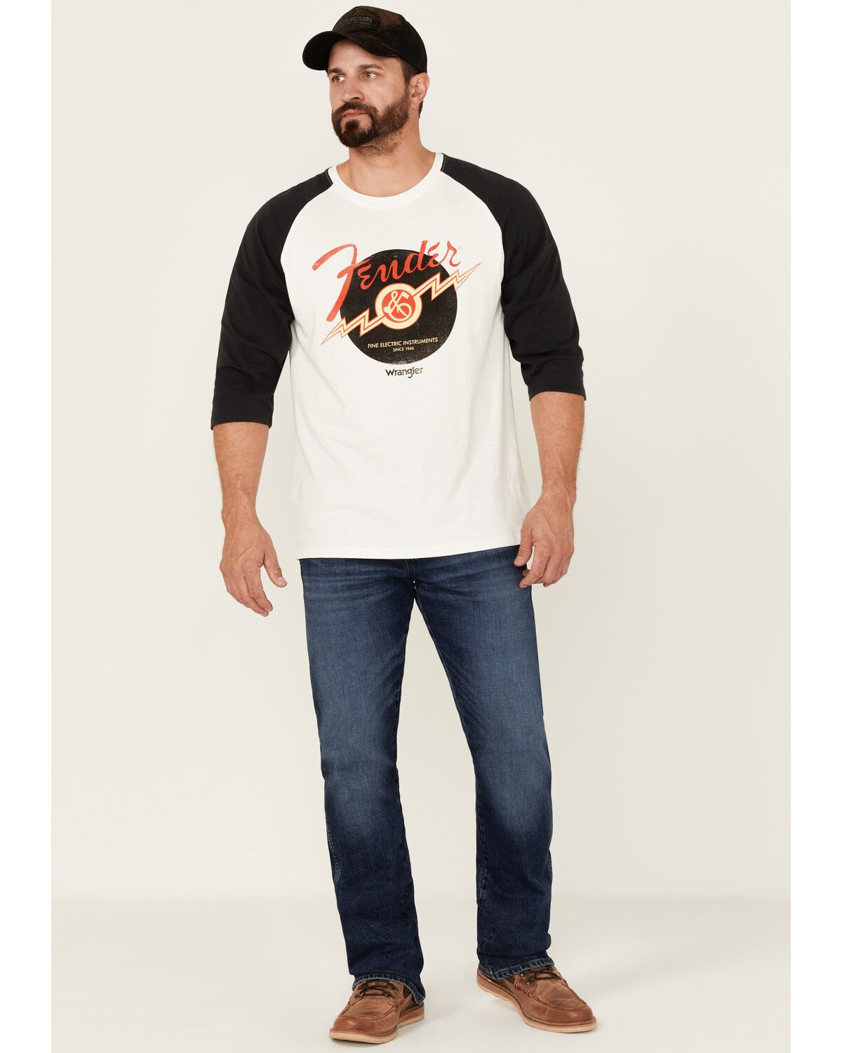Image #2 - Wrangler X Fender Men's Vinyl Music Disc Vintage Graphic T-Shirt, Black, hi-res