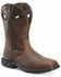 Double H Men's Zane Waterproof Western Work Boots - Composite Toe, Brown, hi-res