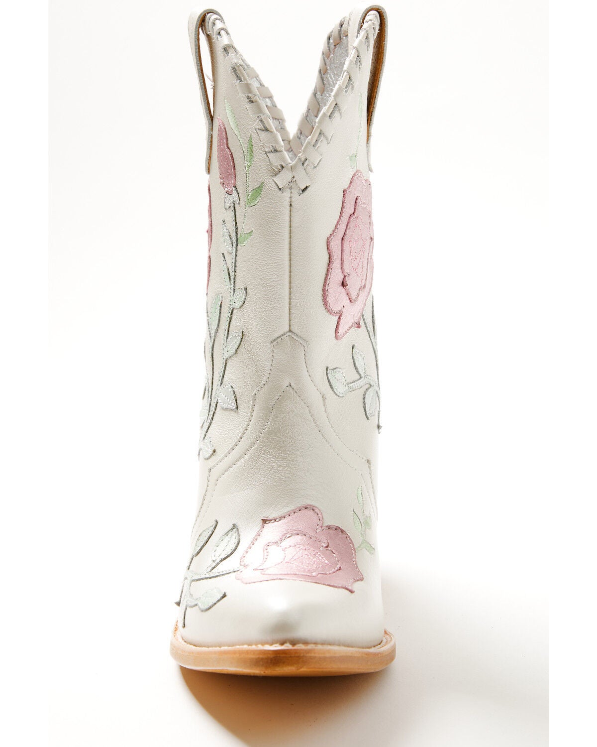Image #4 - Ariat Women's Arrosa Overlay Metallic Short Western Boots - Round Toe, Ivory, hi-res