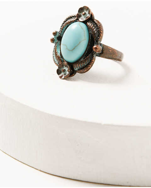 Shyanne Women's Bronze & Turquoise 4-Piece Ring Set, Rust Copper, hi-res