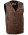 Image #1 - Milwaukee Leather Men's Gambler Concealed Carry Vintage Motorcycle Leather Vest - 5X, Brown, hi-res