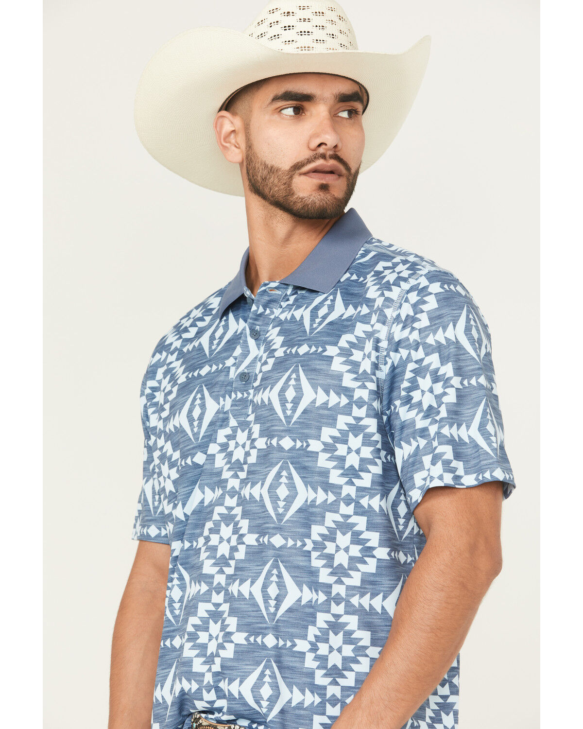Product Name:  RANK 45® Men's Stock Southwestern Print Short Sleeve Polo