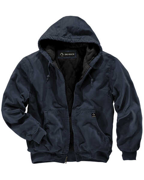 Image #1 - Dri Duck Men's Cheyenne Hooded Work Jacket - Big Sizes (3XL - 4XL), Navy, hi-res