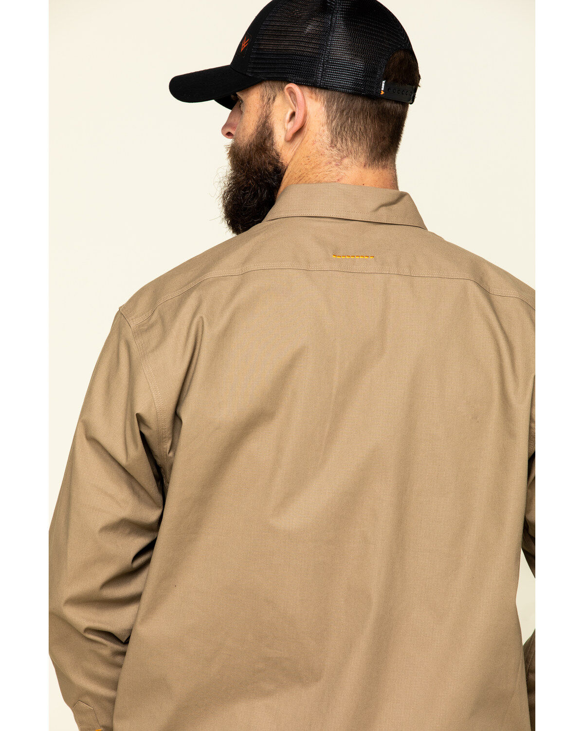 Image #5 - Ariat Men's Khaki Rebar Made Tough Durastretch Long Sleeve Work Shirt, , hi-res