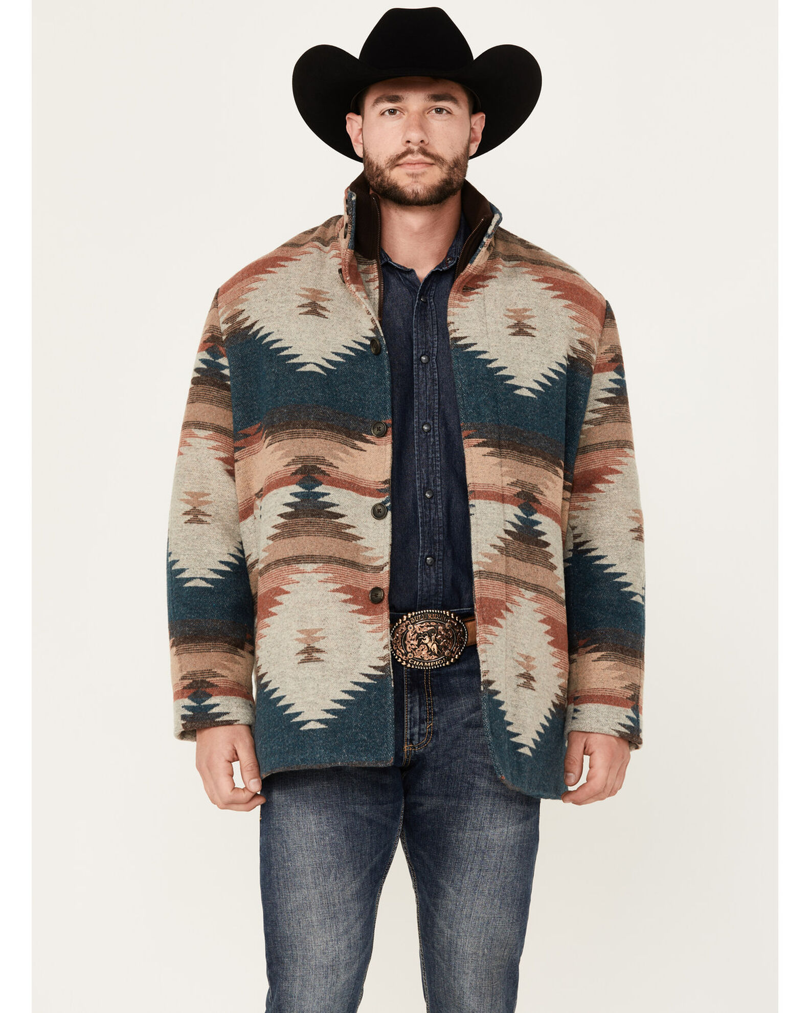 Product Name: Cripple Creek Men's Southwestern Print Wool Jacket