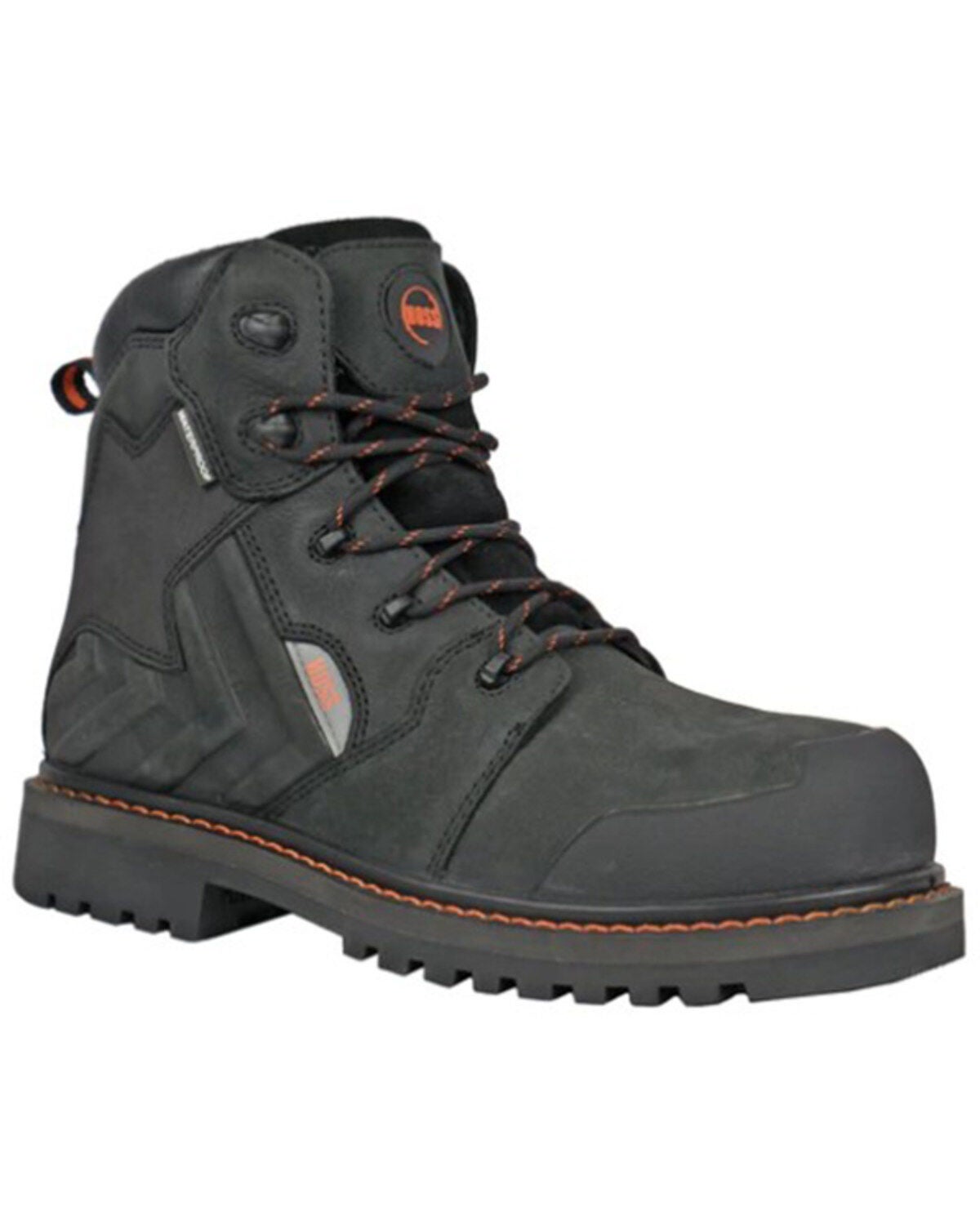Hoss Men's Bronc 6" Lace-Up Waterproof Work Boots - Composite Toe, Black, hi-res