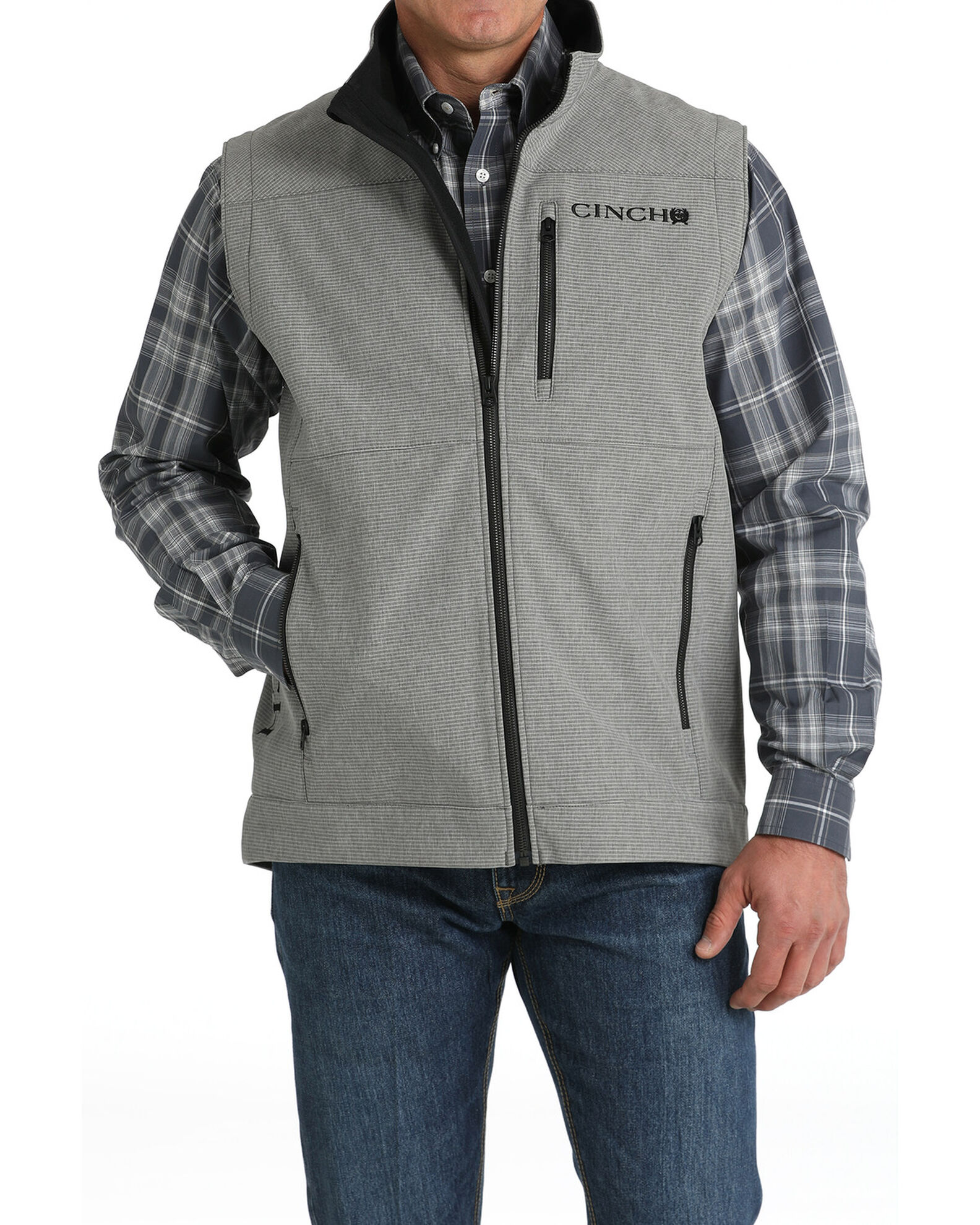 Cinch Men's Striped Zip Bonded Vest | Boot Barn Cinch Men's Striped Zip Bonded Vest | Boot Barn