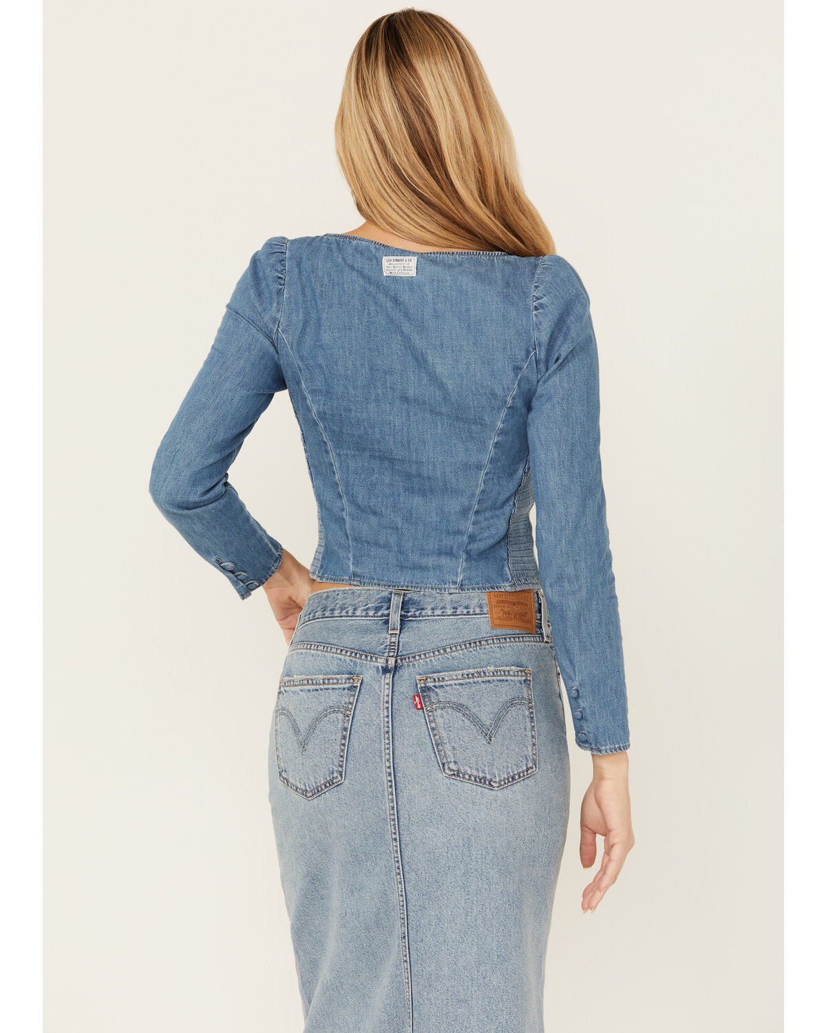 Image #4 - Levi's Women's Ophelia Corset Blouse, Dark Wash, hi-res