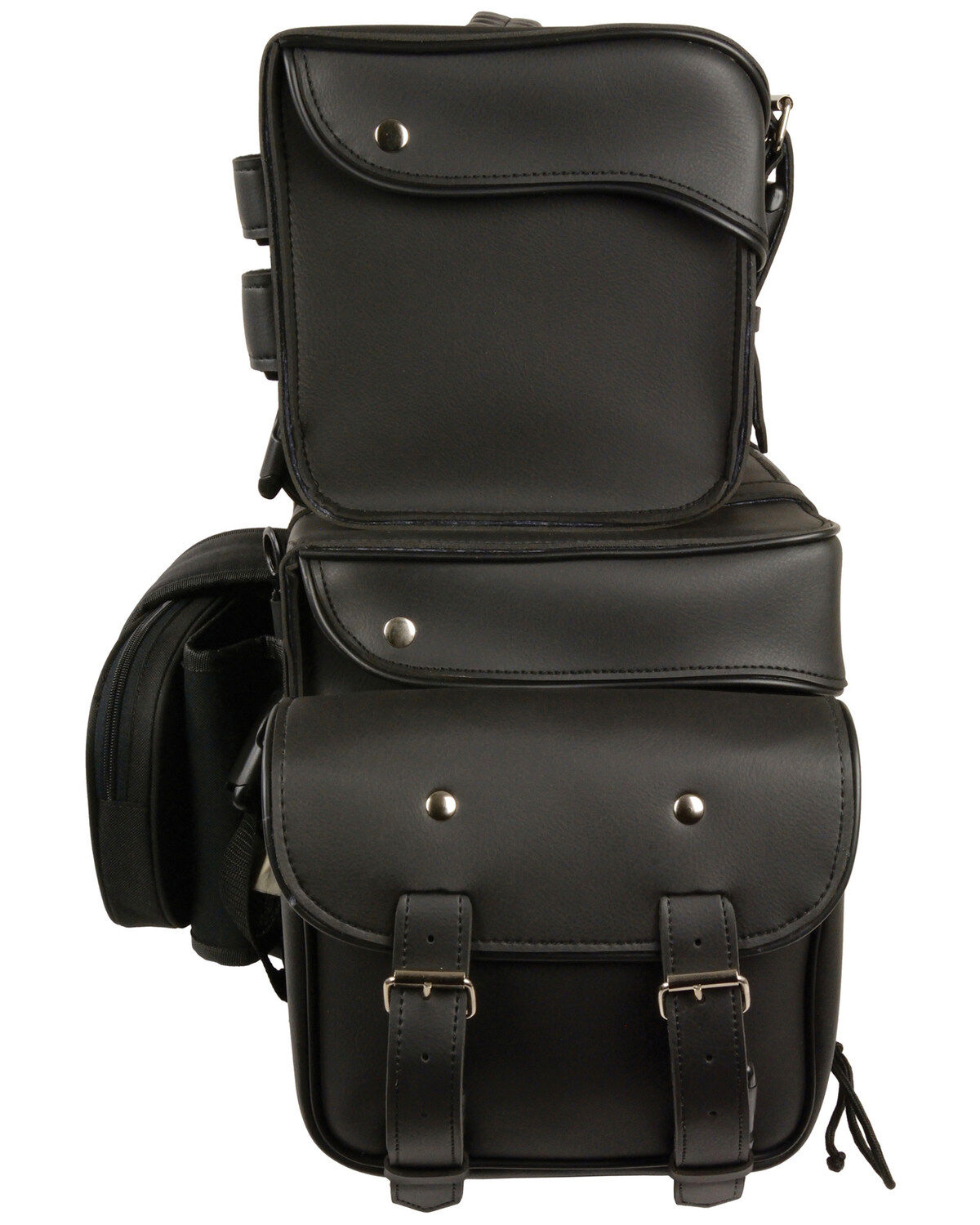 Image #4 - Milwaukee Leather Large Four Piece PVC Touring Pack With Barrel Bag, Black, hi-res