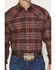 Image #3 - Stetson Men's Plaid Print Long Sleeve Snap Western Shirt, Wine, hi-res