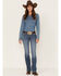 Image #1 - Wrangler Retro Women's Medium Wash Mid Rise Mae Megan Bootcut Jeans, Blue, hi-res