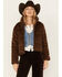Image #2 - Cleo + Wolf Women's Quilted Corduroy Puffer Jacket, Brown, hi-res