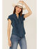 Image #1 - Scully Women's Cap Sleeve Cantina Shirt, Dark Blue, hi-res