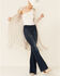 Image #2 - Fornia Women's Fringe Faux Suede Vest, Stone, hi-res