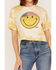 Image #3 - Bohemian Cowgirl Women's Boot Barn Exclusive Americana Smiley Face Graphic Bleach Spray Tee, Mustard, hi-res