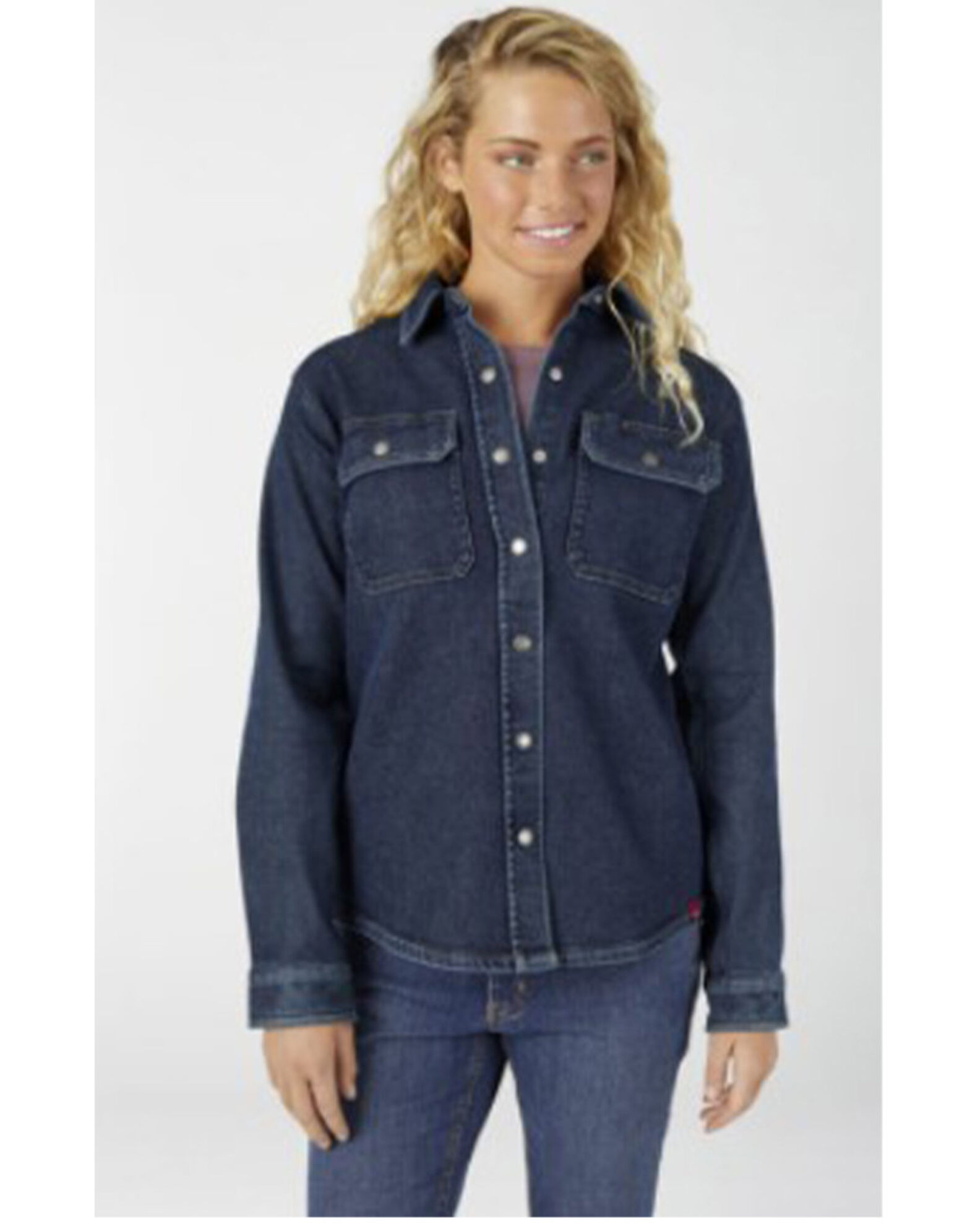 Image #1 - Dickies Women's Warming Temp Long Sleeve Denim Work Shirt, , hi-res