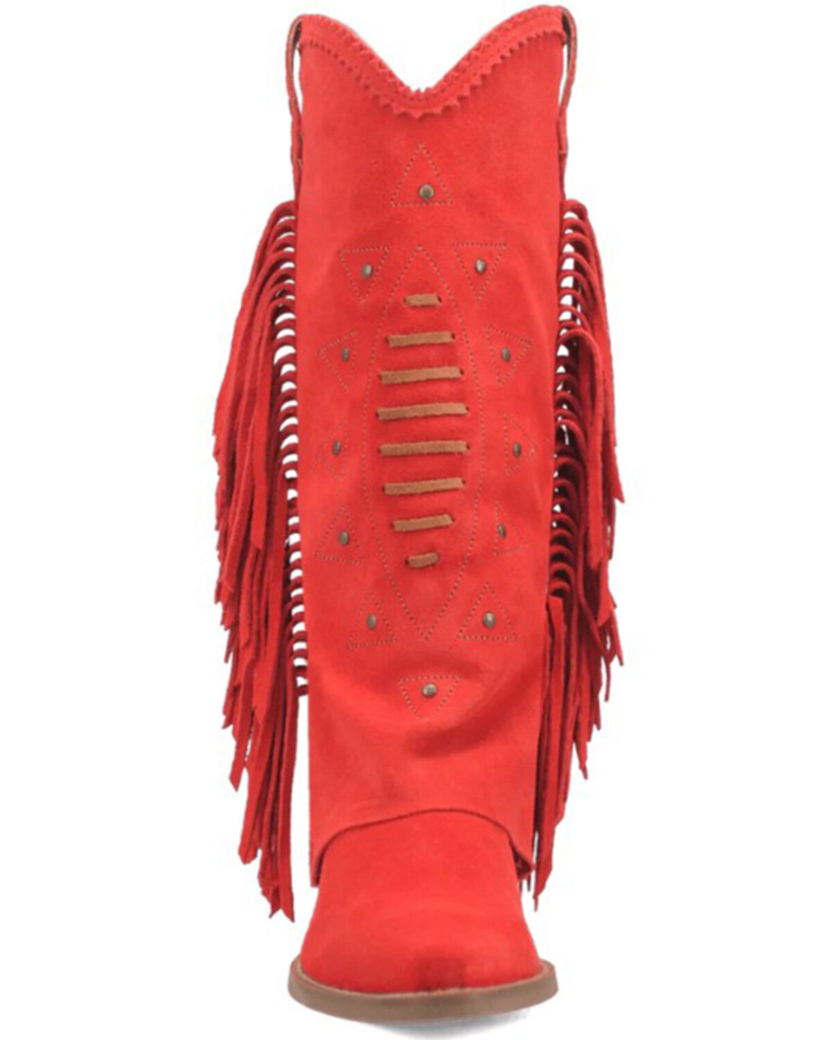 Image #4 - Dingo Women's Spirit Trail Fringe Tall Western Boots - Snip Toe, Red, hi-res