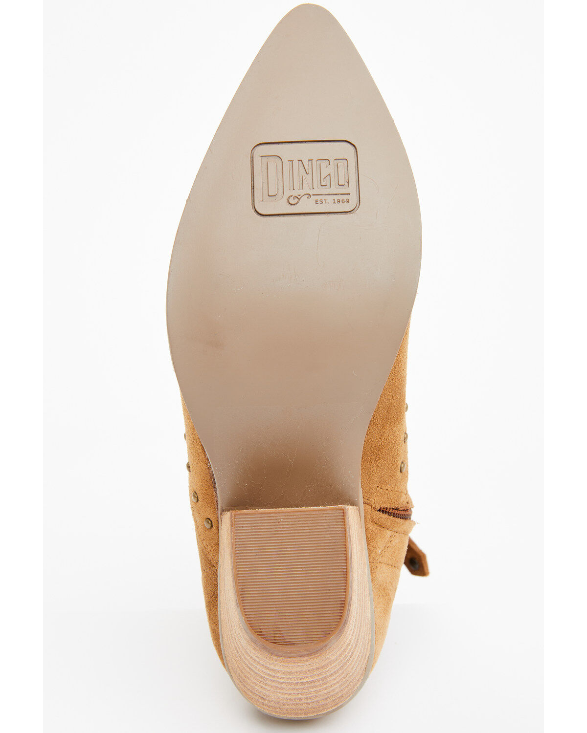 Image #7 - Dingo Women's Miss Priss Suede Booties - Round Toe, Camel, hi-res