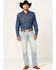 Cinch Men's Ian Light Stonewash Performance Stretch Slim Bootcut Jeans , Indigo, hi-res