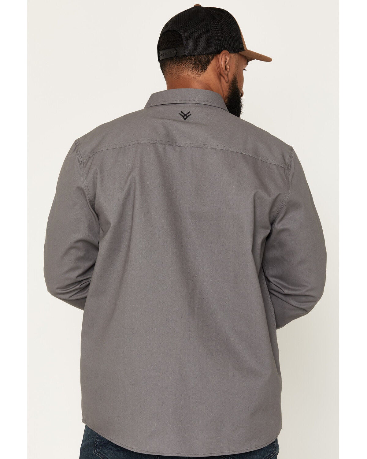 Image #4 - Hawx Men's All Out Solid Twill Long Sleeve Button-Down Work Shirt - Big, Dark Grey, hi-res