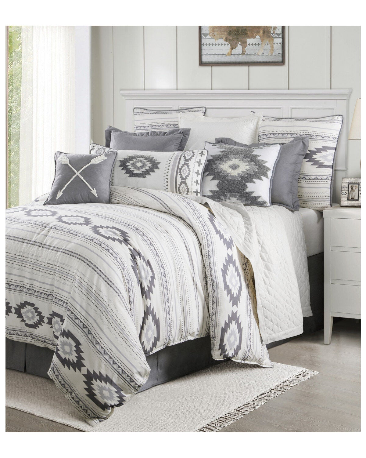 HiEnd Accents Free Spirit Twin Bedding Set, Grey, hi-res
