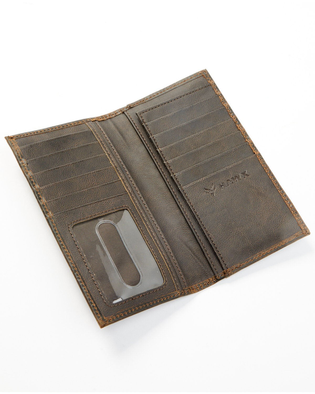 Image #2 - Hawx Men's Leather Logo Rodeo Wallet, Brown, hi-res