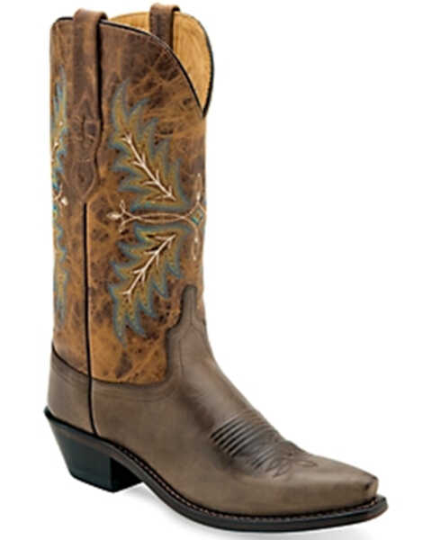 Old West Women's Western Boots - Snip Toe , Brown, hi-res