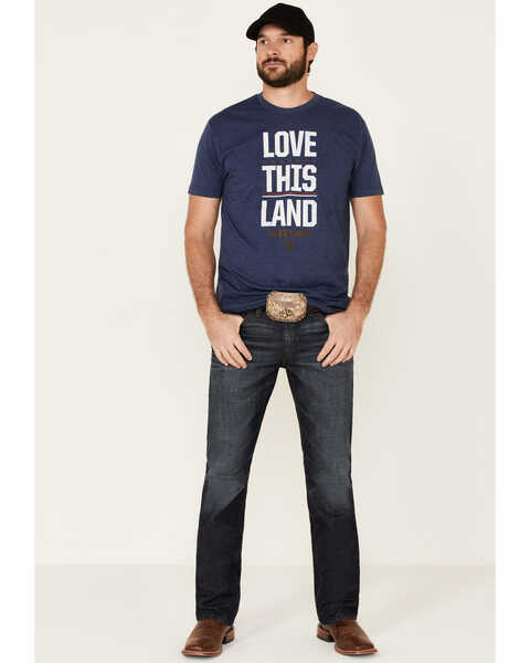 Image #2 - Ariat Men's Navy Love This Land Graphic Short Sleeve T-Shirt , Navy, hi-res