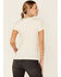 Image #3 - Pink Floyd Women's Freshness Vintage Logo Graphic Short Sleeve Tee, Natural, hi-res