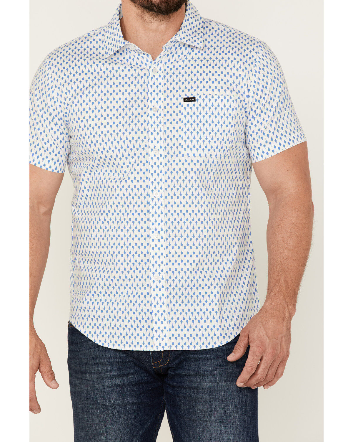 Image #3 - Brixton Men's Charter Teardrop Print Oxford Button Down Western Shirt, , hi-res