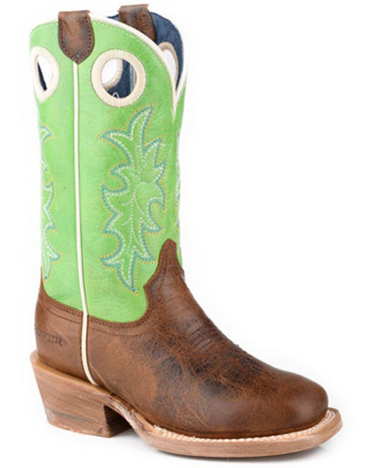 Roper Little Boys' Ride 'Em Cowboy Western Boots - Square Toe, Brown, hi-res