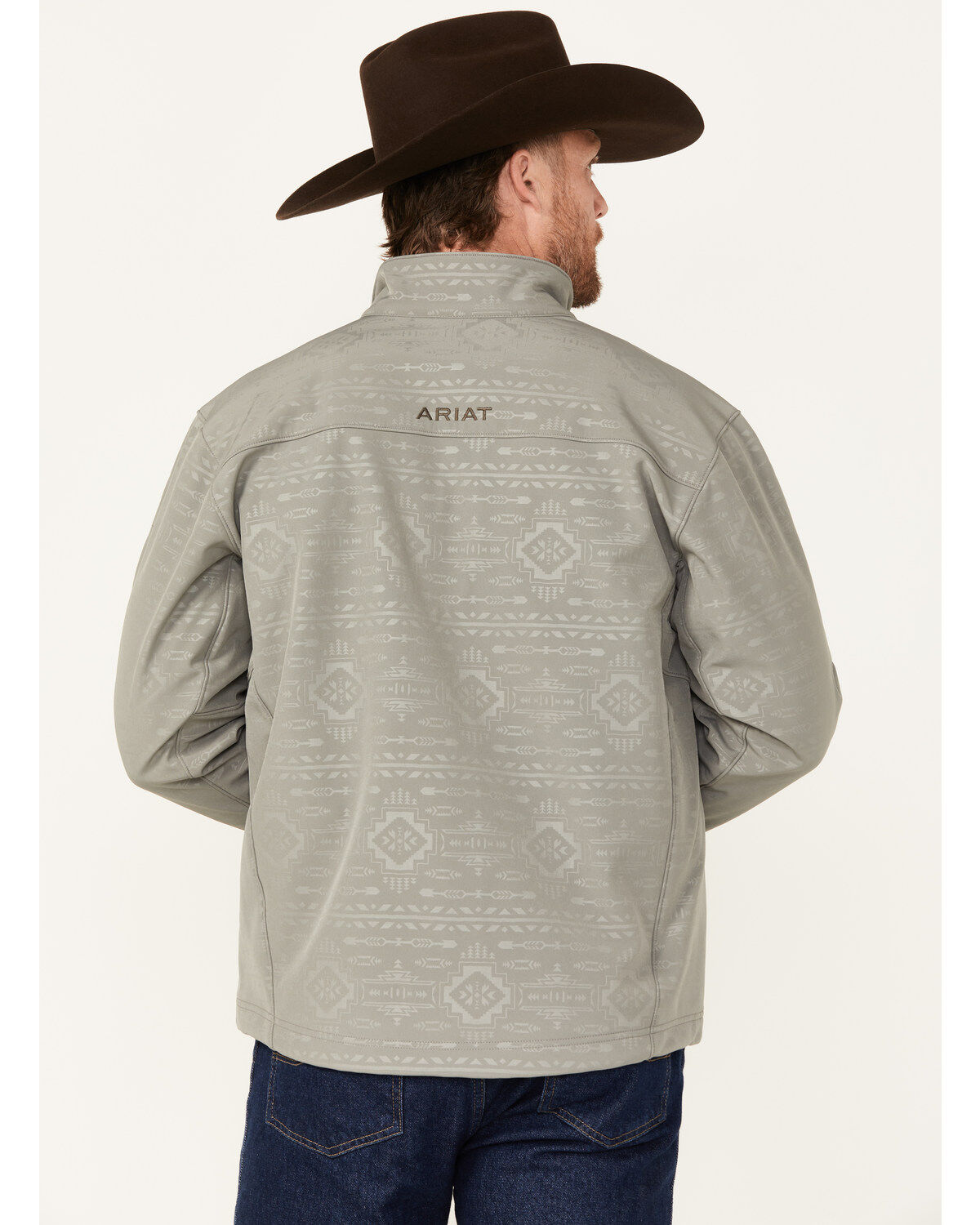 Image #4 - Ariat Men's Vernon 2.0 Softshell Southwestern Jacket - Big, Grey, hi-res