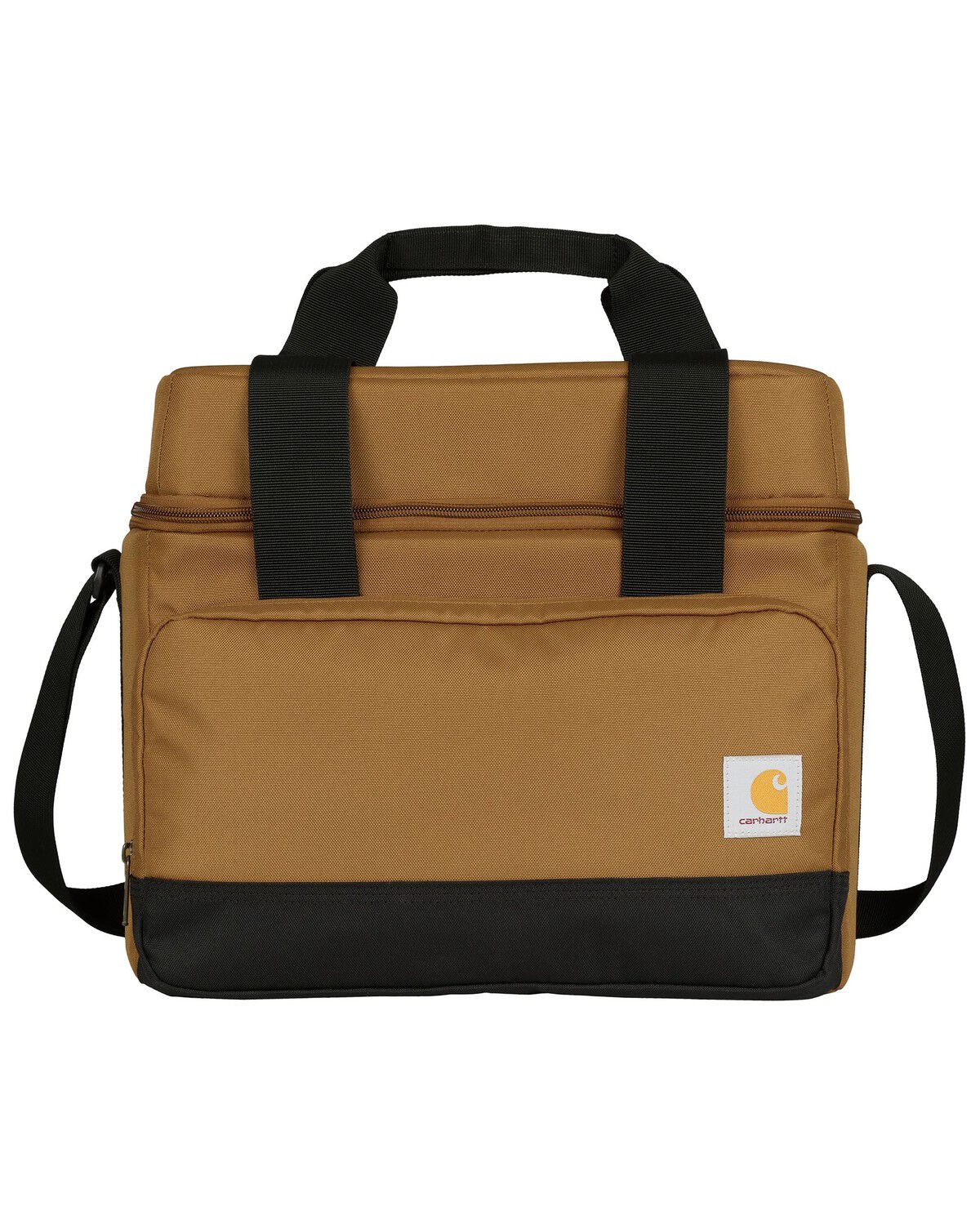 Image #1 - Carhartt Insulated 24 Can Two Compartment Cooler, Brown, hi-res