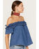 Free People Women's Maxine Top, Medium Wash, hi-res
