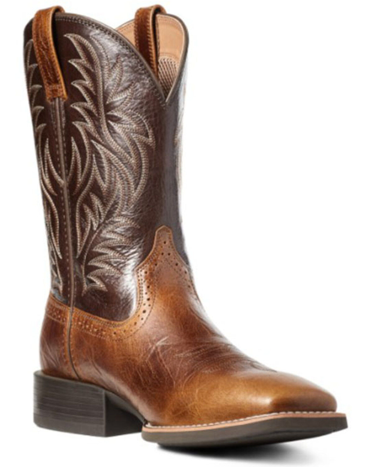 Ariat Men's Sport Western Performance Boots - Broad Square Toe, Brown, hi-res