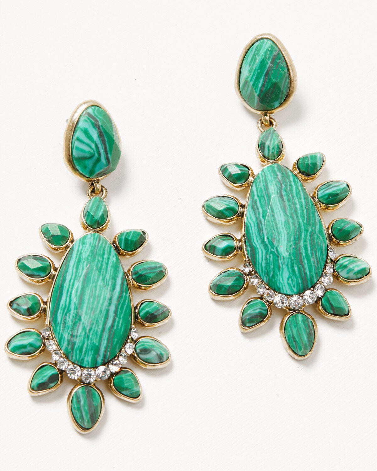 Lainey Wilson Women's Stone Cluster Drop Earrings, Gold, hi-res