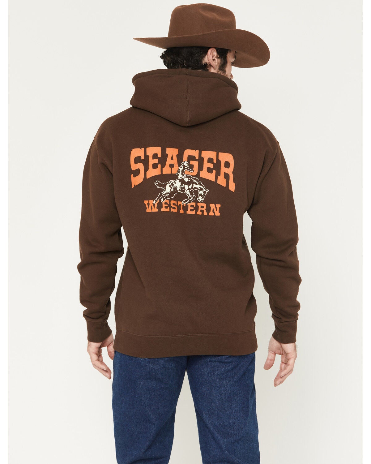 Seager Men's Rodeo Graphic Hooded Sweatshirt, Brown, hi-res