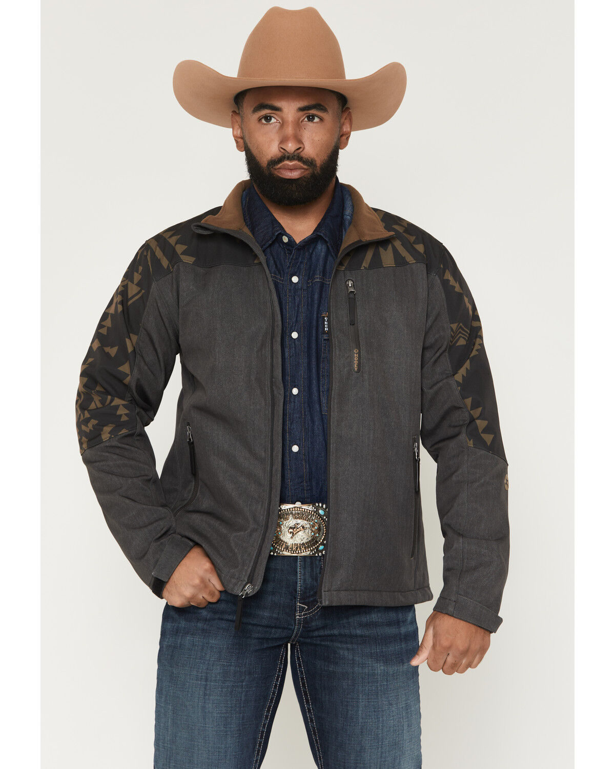 Hooey Men's Jackson Hole Southwestern Color Blocked Softshell