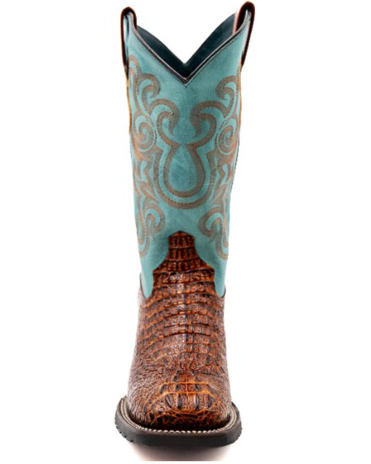 Image #4 - Ferrini Men's Caiman Print Performance Western Boots - Broad Square Toe, Rust Copper, hi-res