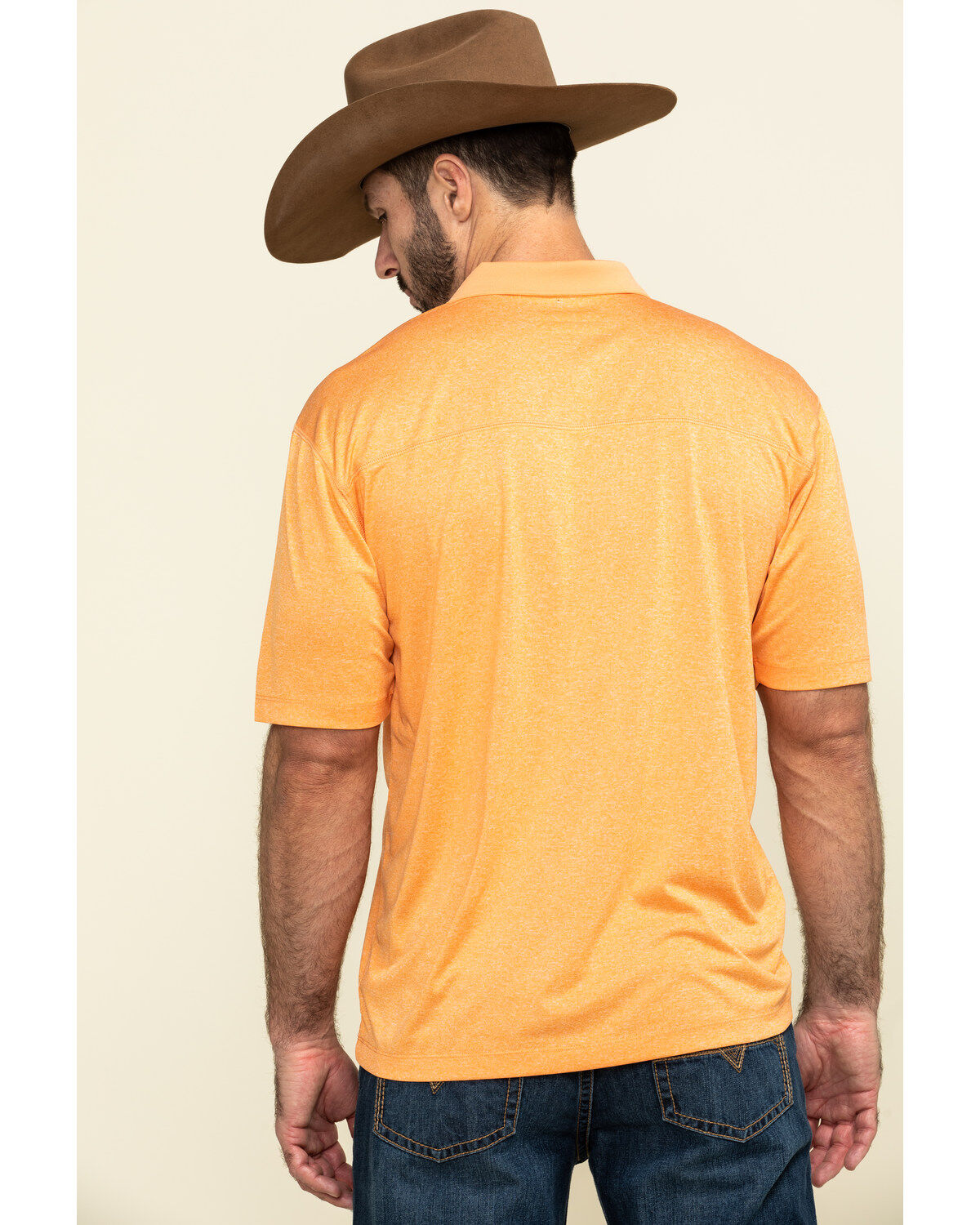 Image #2 - Cody James Core Men's Orange Tonal Short Sleeve Polo Shirt, , hi-res