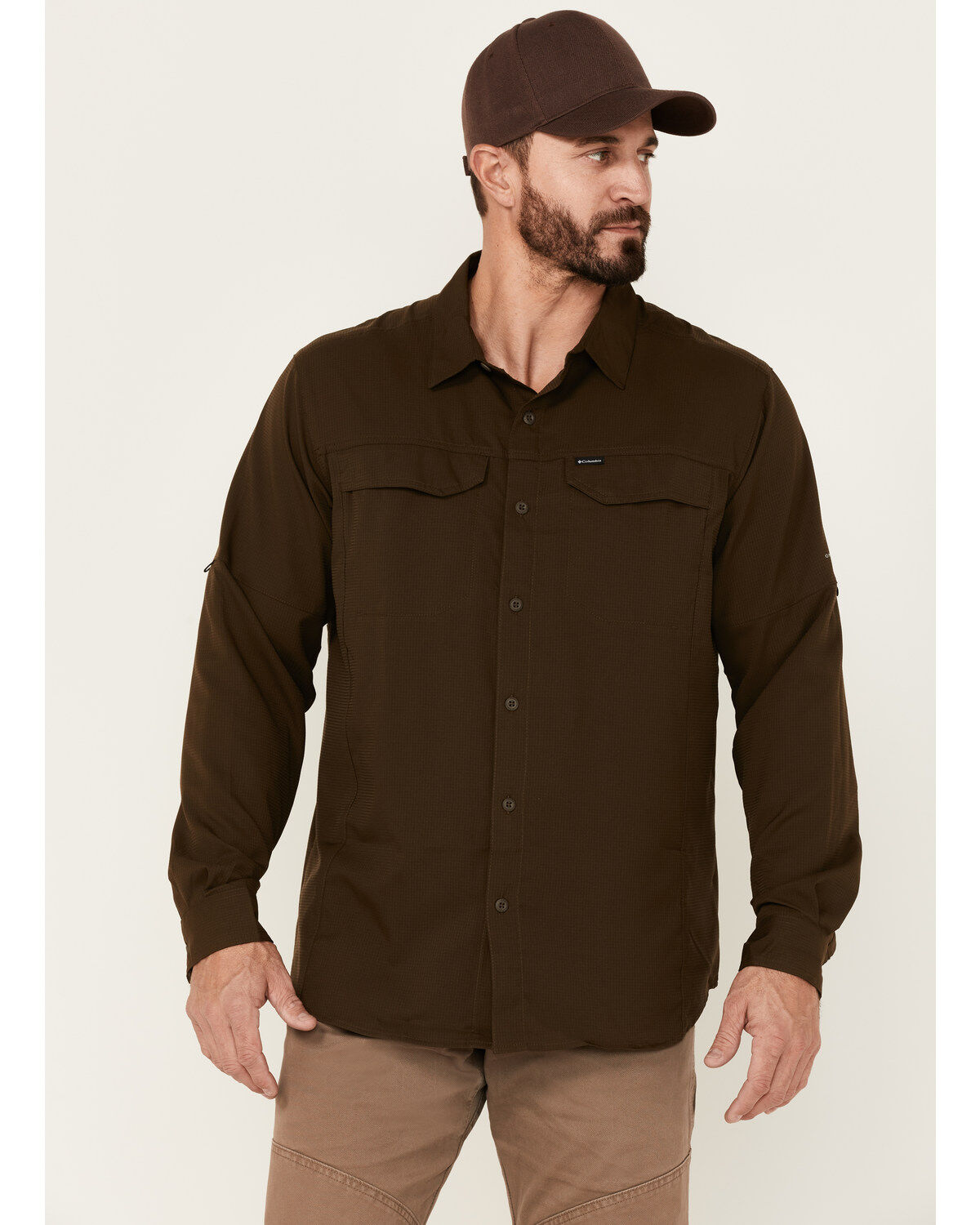Image #1 - Columbia Men's Silver Ridge Lite Button-Down Western Shirt, Olive, hi-res