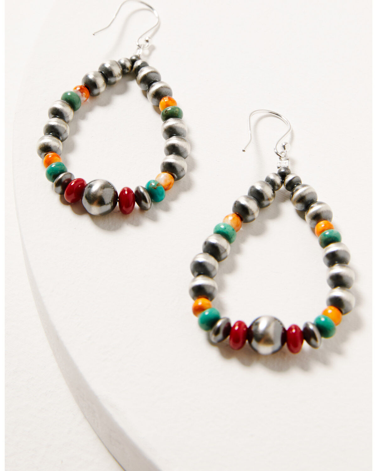 Image #2 - Paige Wallace Women's Navajo Pearl Loop Earring, Multi, hi-res