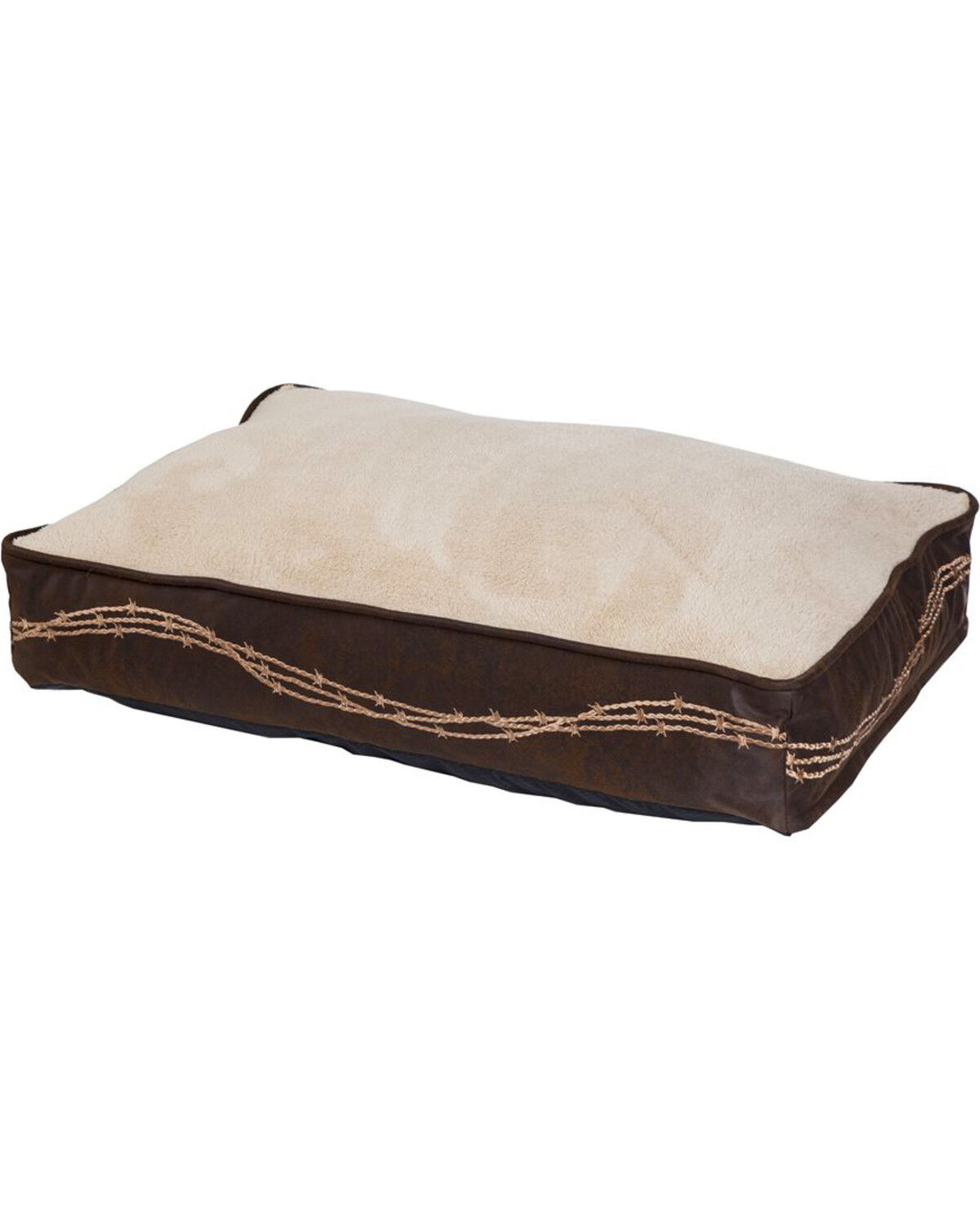 Image #1 - HiEnd Accents Embroidered Barbwire Dog Bed, Brown, hi-res