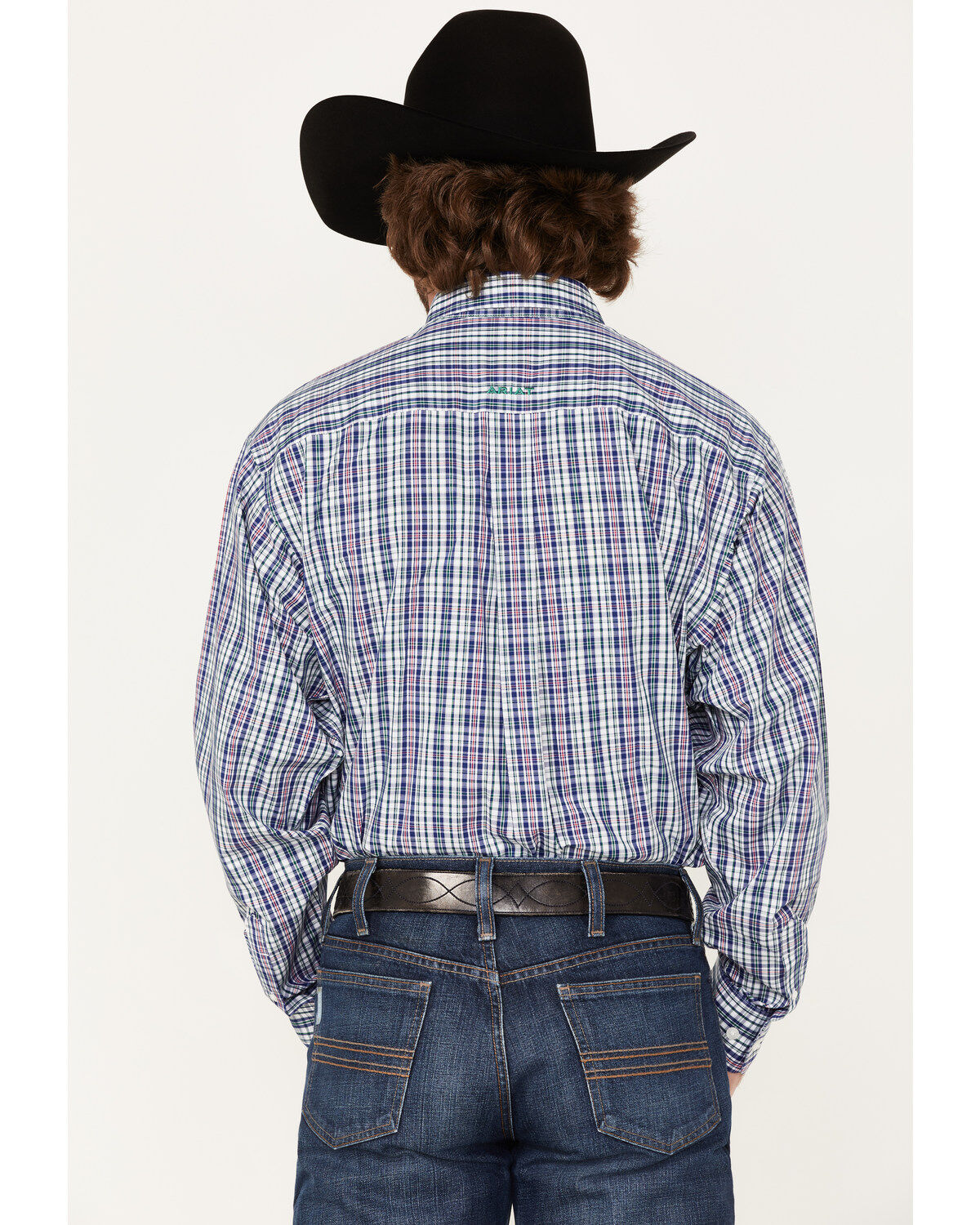 Image #4 - Ariat Men's WF Sidney Small Plaid Long Sleeve Western Shirt, White, hi-res