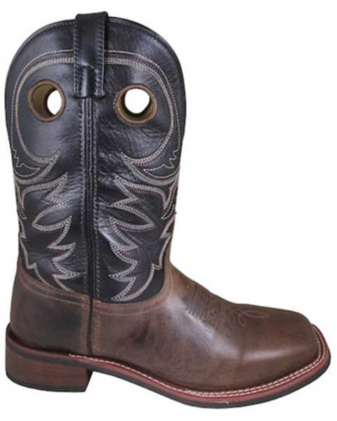 Smoky Mountain Men's Hudson Western Boots - Broad Square Toe, Brown, hi-res